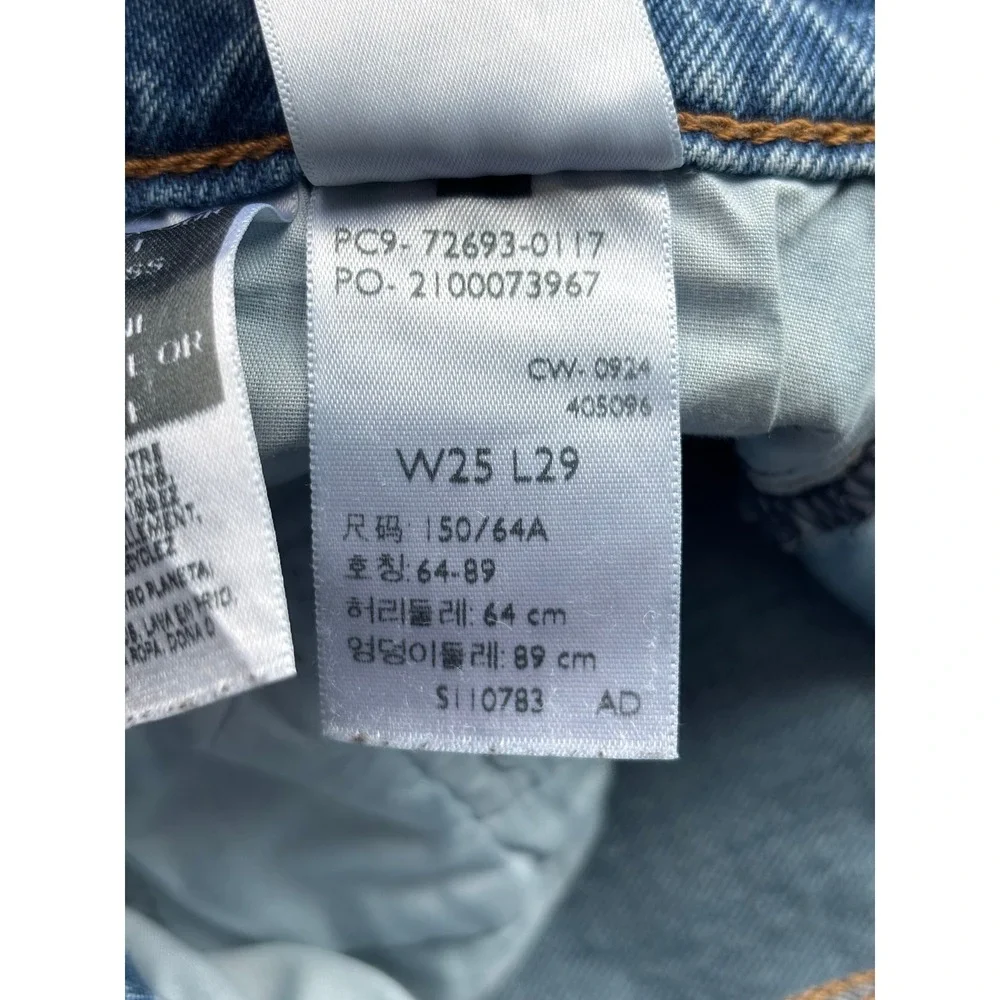 Levis Ribcage Straight Ankle Jean Women Medium Wash Blue High Rise (fits 25x27) - Picture 9 of 12